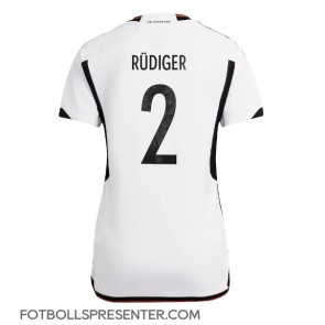 Tyskland Antonio Rudiger #2 Hemma Matchtröja Dam VM 2022 Kortärmad